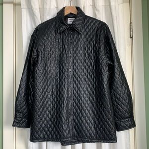 Sunday Best Quilted Faux Leather Shacket